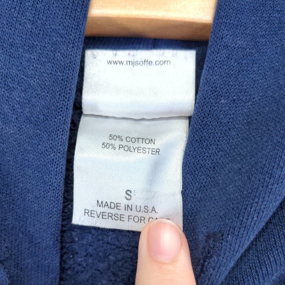 U.S. Navy Mens Pullover Hoodie Blue Size Small Vintage Made USA Graphic Logo - Picture 14 of 15